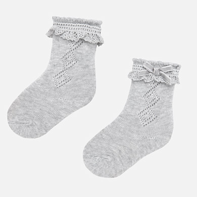 Long socks with ruffles for newborn girl