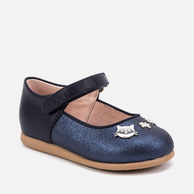 Mary Jane shoes with kittens design for baby girl