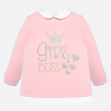 Glitter print sweatshirt for baby girl