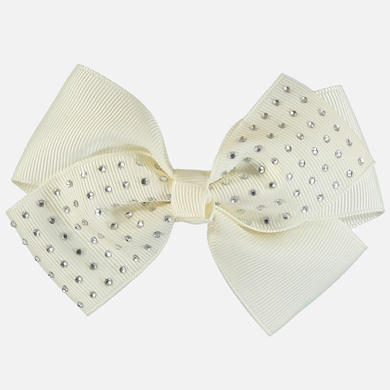 Bow Hair Clip With Imitation Rhinestones For Girl Cream Mayoral