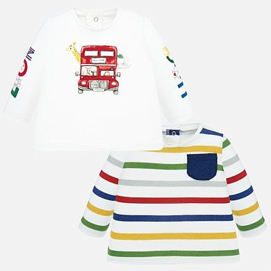Long Sleeved Set Of T Shirts Newborn Baby Boy Cuore Mayoral