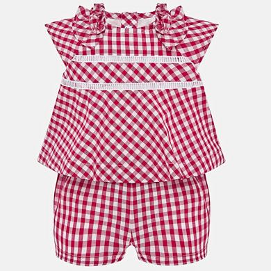 gingham playsuit red