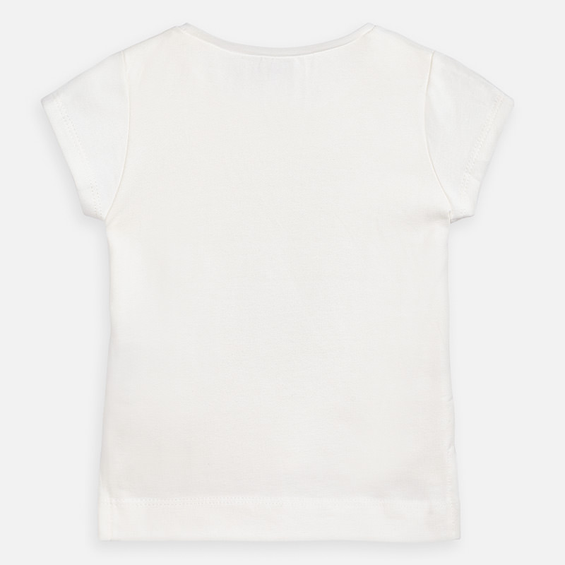 Koszulka dla dziewczynki Ecru-Granat