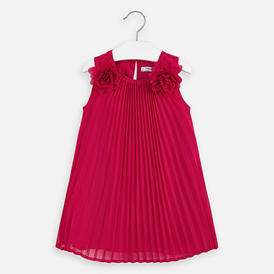 Vestido Plisado Flores Nina Fresa Mayoral