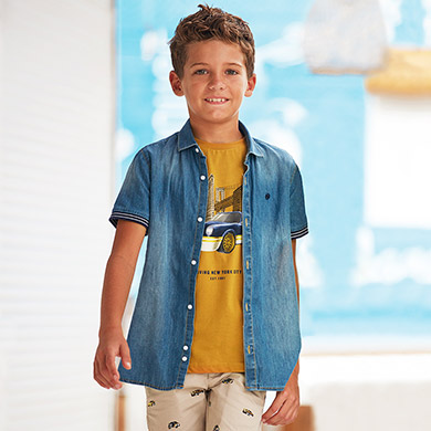 Camasa Maneca Scurta Denim De Baiat Denim Mayoral