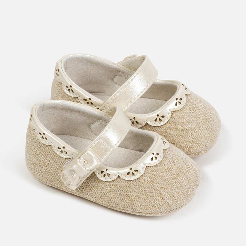 Mary Jane Newborn Baby Girl Shoes Linen Mayoral