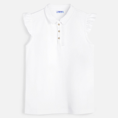 polo blanco manga corta niño