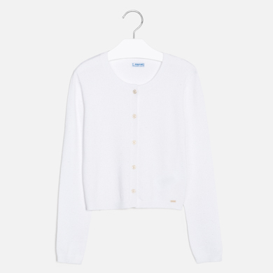 Polka Dot Cardigan For Girl White Mayoral