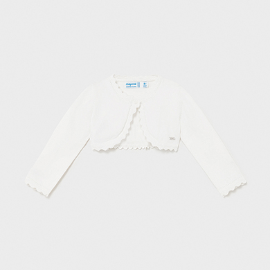 Bolero Tricot Ecofriends Bebe Menina Branco Mayoral