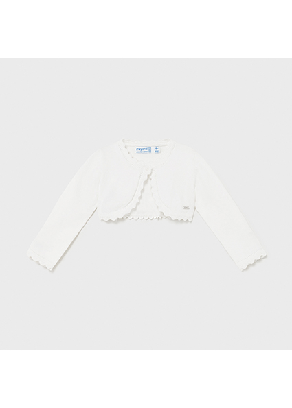 Bolero Tricot Ecofriends Bebe Menina Branco Mayoral
