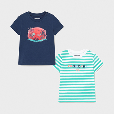 Set T Shirt 2 Teilig Baby Jungen Aqua Mayoral