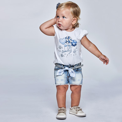 baby girl white denim shorts