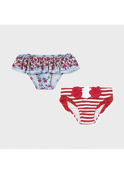 Set 2 Maillots De Bain Culotte Bebe Fille Coquelicot Mayoral