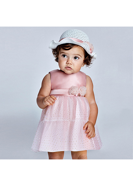 Robe Combinee Tulle Bebe Fille Rose Mayoral