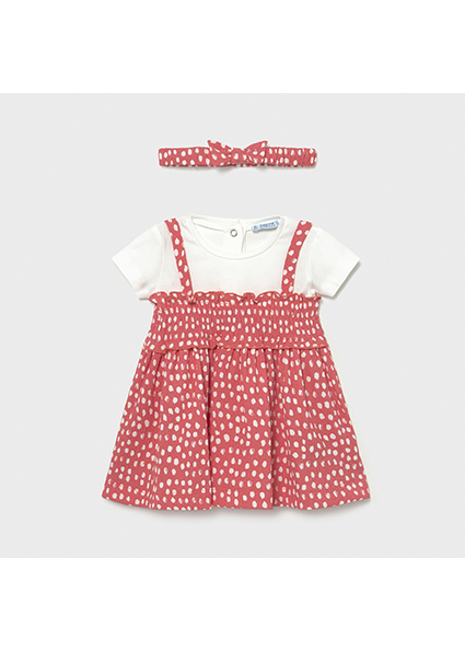 Robe Avec Bandeau Tricot Bebe Fille Corail Mayoral
