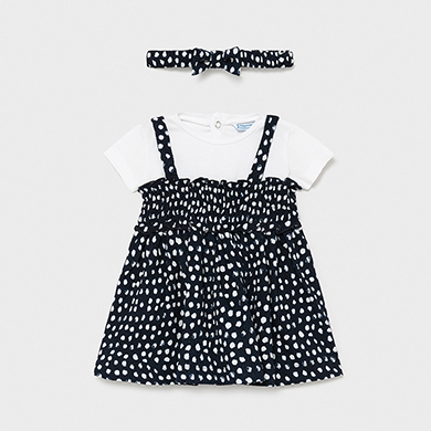 Robe Avec Bandeau Tricot Bebe Fille Marine Mayoral