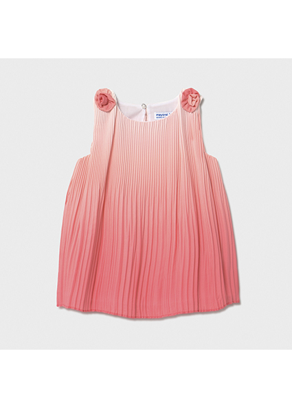 Robe Plissee Bebe Fille Corail Mayoral