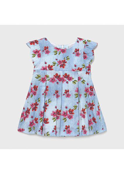 Robe Effet Jean Bebe Fille Coquelicot Mayoral
