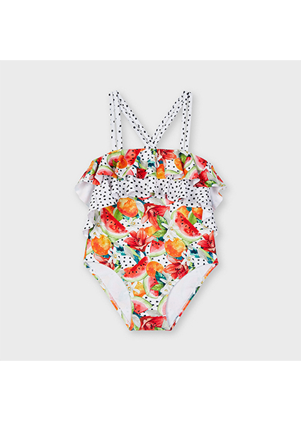 Watermelon Printed Swimsuit Girl Pistachio Mayoral