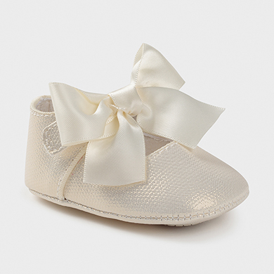 Chaussures Ceremonie Nœud Nouveau Ne Fille Nacre Mayoral