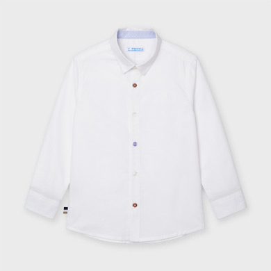 camisa blanca manga larga niño