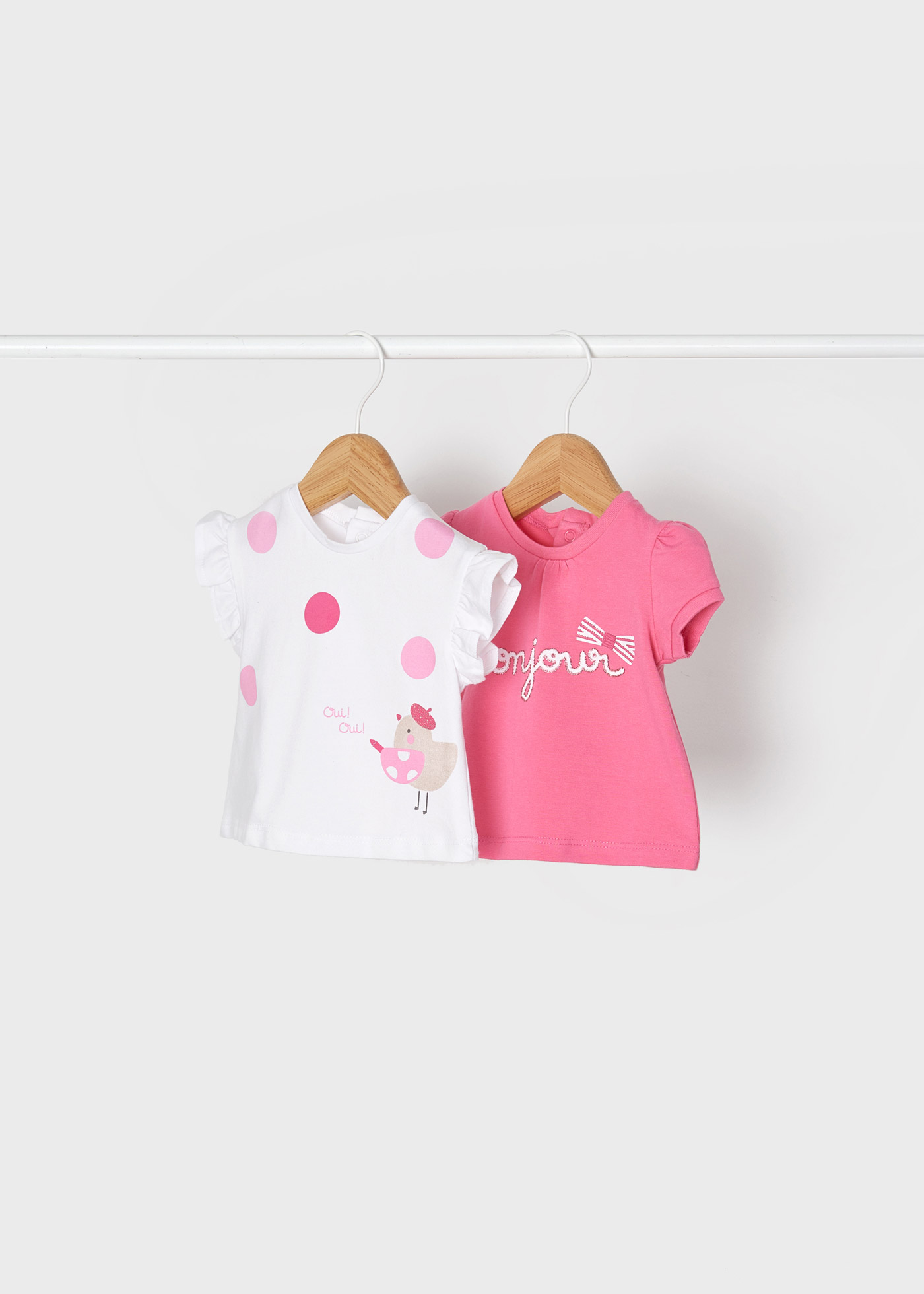 Ecofriends 2 Piece Set Short Sleeve T Shirts Newborn Girl Geranium Mayoral