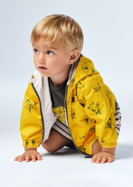 Veste Coupe Vent Reversible Bebe Garcon Ciment Mayoral