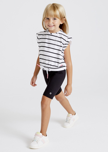 Pantalone modello ciclista ECOFRIENDS bambina Nero | Mayoral ®