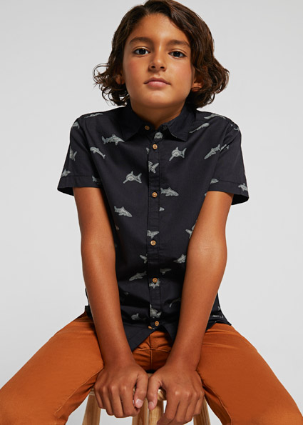 Mayoral Camicia Manica Lunga Stampata Per Bambini E Ragazzi – Colore Celeste, Collezione Autunno/Inverno