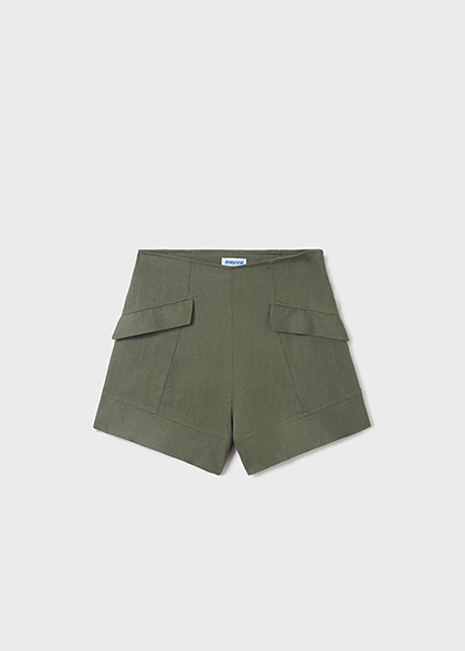 Green linen shorts ladies Clearance