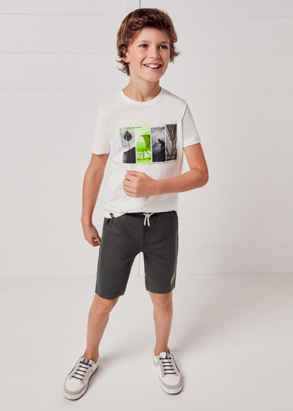 Boy in short pants clearance