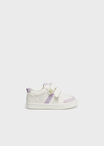 Baskets Bebe Fille Blanc Mauve Mayoral