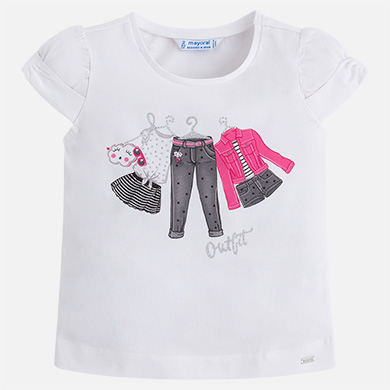 Camiseta manga corta niña punto liso