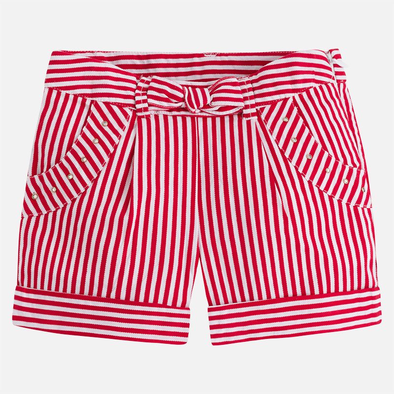 Striped shorts for girl Rojo Striped shorts for girl Rojo