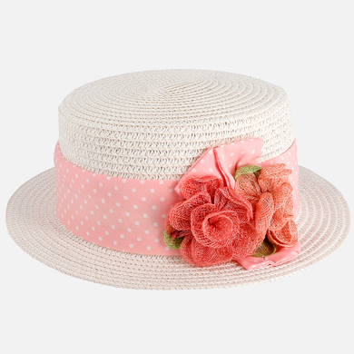 Sombrero en rafia para niña