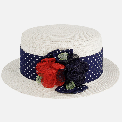 Sombrero en rafia para niña
