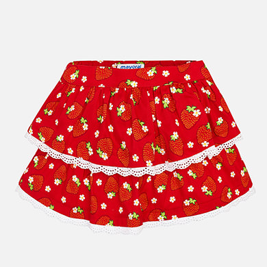 Falda niña de fresas
