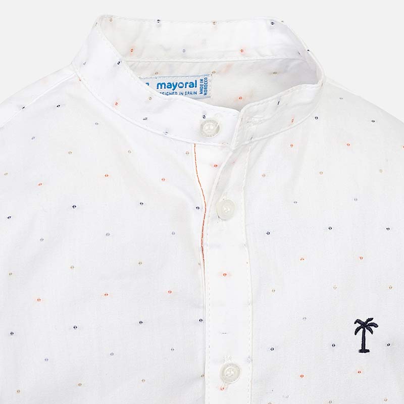 Camisa Manga Larga Cuello Mao Nino Blanco Mayoral