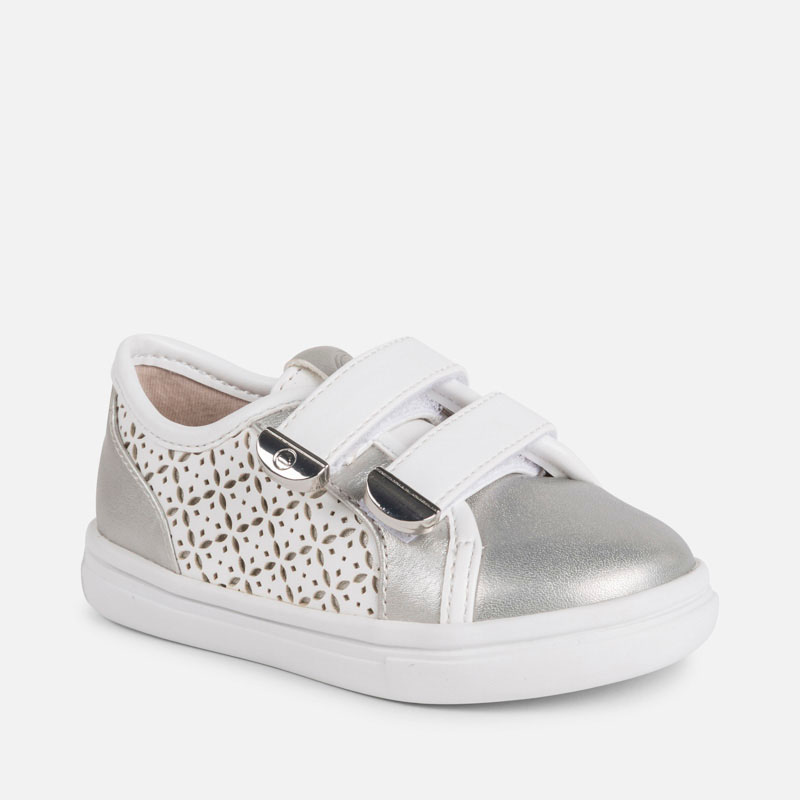 trainers for baby girl White-Silver 