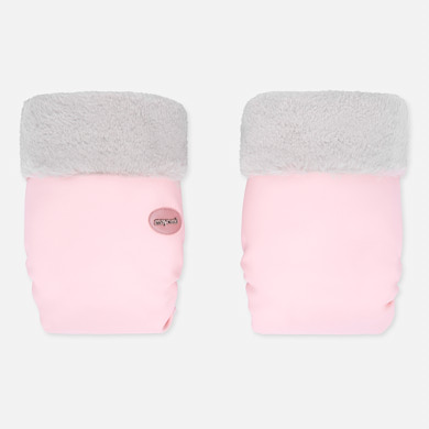 Pram mittens with faux fur