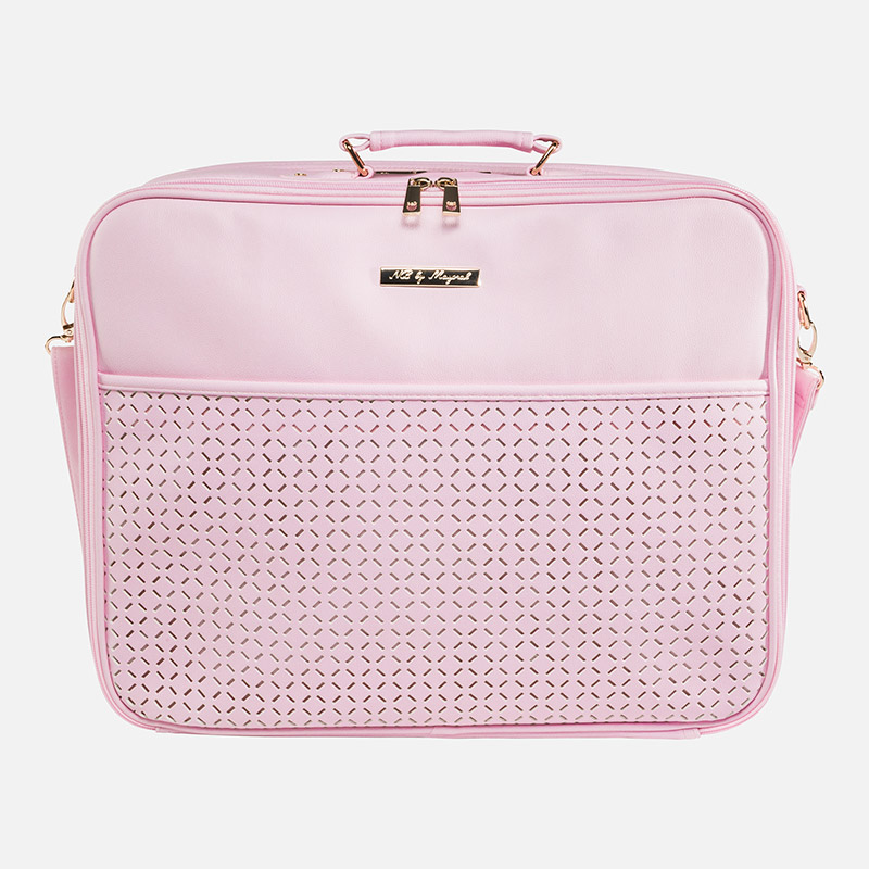 baby pink suitcase