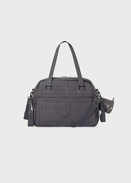 Bolso acolchado y chupete bebé Antracita | Mayoral ®
