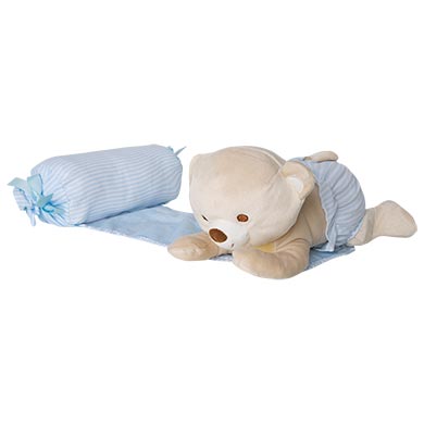 Anti-roll pillow with teddy bear