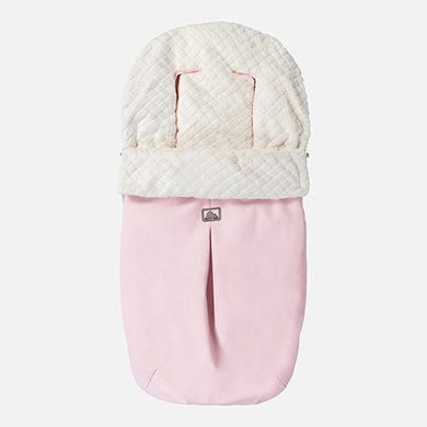 Leatherette and faux fur pram muff for baby