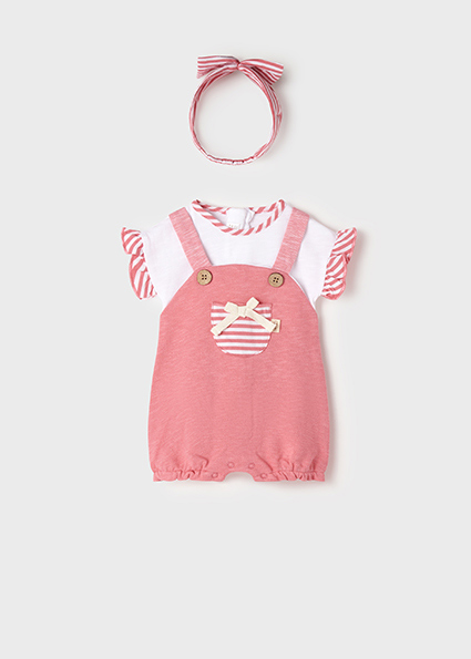 Barboteuse Avec Serre Tete Ecofriends Nouveau Ne Fille Azalee Mayoral