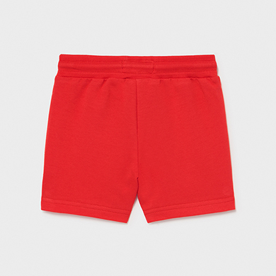 red jogger shorts
