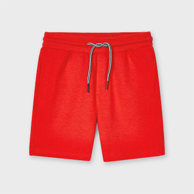 red jogger shorts