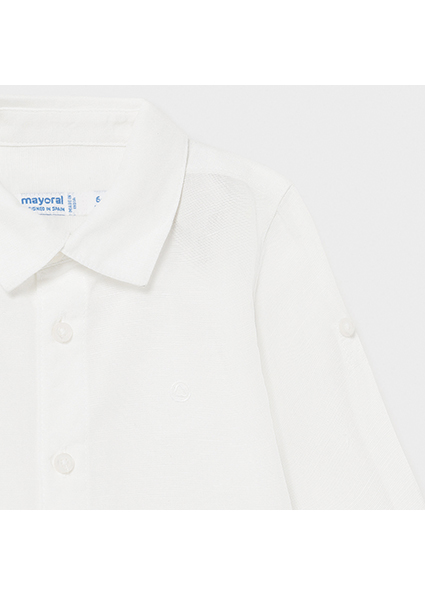 Basic Linen Shirt For Baby Boy White Mayoral