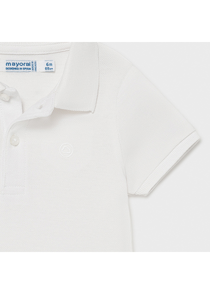 Basic Short Sleeved Polo Shirt For Baby Boy White Mayoral