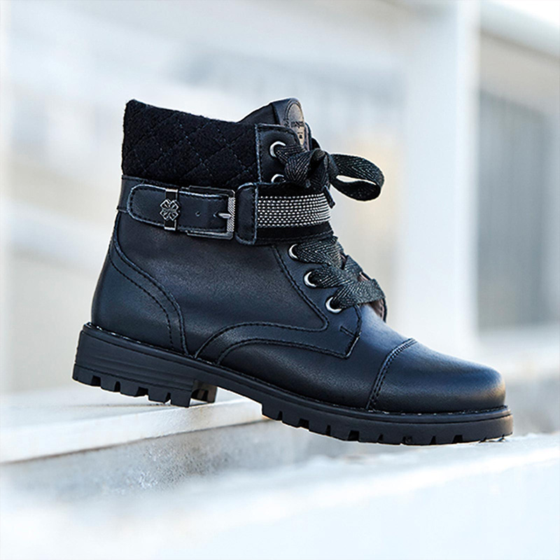 girls leather biker boots